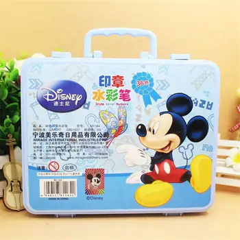 36 spalvų/set 2019 naujas Disney Mickey animaciją piešimo žaislai, vaikų antspaudas žaislas plastikinę dėžutę, nustatyti tapybos meno reikmenys spalvos rašiklis