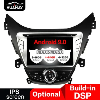 DSP Android 9.0 Automobilio DVD Grotuvas GPS navigacija Hyundai Elantra(MD) 2011 m. 2012 m. 2013 m Auto radijas stereo multimedia player uint 64