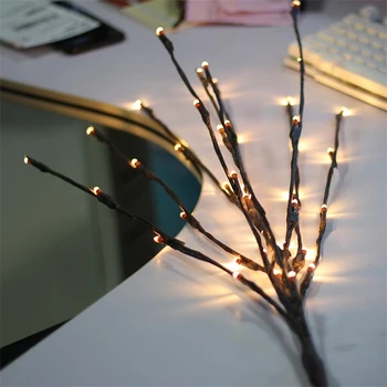 LED Gluosnio Šakos Lempos Gėlių Žibintai, Baterija Namuose Kalėdų Medžio Apdaila Šalies naujieji Metai Apšvietimas led girliandą
