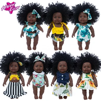 Afrikos Lėlės Kilnojamojo Bendras Kalėdų Žaislas-Geriausia Dovana Kūdikiui, Merginos Juoda Žaislas Mini Mielas Sprogstamųjų šukuosena Lėlės Vaikų Mergaičių
