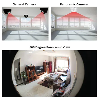 INQMEGA 960P Wifi Panoraminis Fotoaparatas Lemputė 360 Laipsnių Fisheye Belaidžio Namų Saugumo Vaizdo Stebėjimo Naktį Versija, Dviejų krypčių Garso
