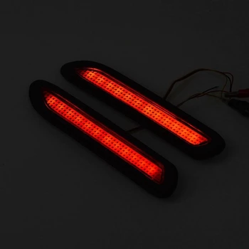 2X Universaliųjų Automobilių Raudona Objektyvas LED Bamperis Atšvaitai užpakalinis žibintas Stabdžių Rūko Šviesa