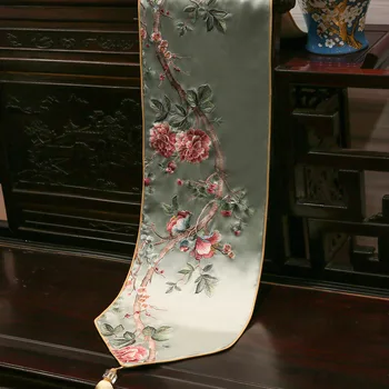 Hibiscus Gėlės Siuvinėjimo Stalo Bėgikų Aukšto rango Kinijos Mesti Bėgikų Valgomasis Stalas Batų Spintoje Dekoro staltiesė