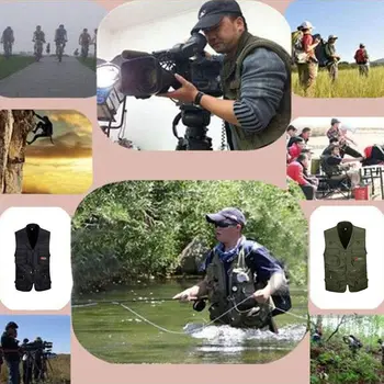 Vyriški Žvejybos Liemenė su Multi-Kišenės, Zip Fotografija / Medžioklė / Kelionės Lauko Sportas - Žalioji Armija, XL