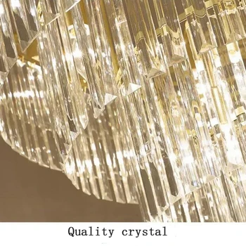 Jmmxiuz Modernus apvalių aukso kristalų liustra apšvietimo, restoranas, Amerikos kristalų lempa sietynas