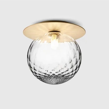 Šiaurės šalių šiuolaikinio minimalistinio turas stiklo kamuolys lubų lempa eilėje koridoriaus lempos kūrybos įėjimo salę lubų lempa