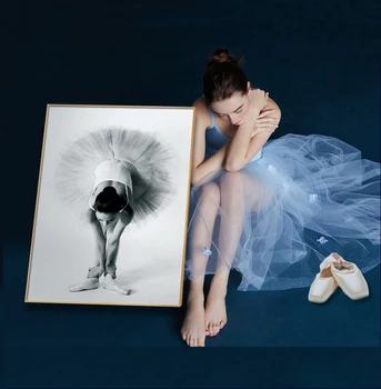 Modernus Nordic Elegantiškas Baleto Šokėjas Drobės Tapybos Sienos Menas, Plakatų ir Spausdina Gyvenimo Kambario Sienos Nuotraukas, Namų Dekoro Cuadros