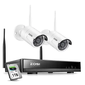 ZOSI Belaidžio Saugumo Kamerų Sistema,H. 265+ 8CH 1080P HD Tinklo IP NVR ir 2vnt 2.0 MP HD Bevielio Lauko IP Stebėjimo Kameros