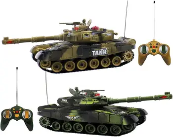 2 PAKETAS, RC tankai 2.4 G Kovos Tankai su LED Gyvenimo Rodiklius, Tikroviški Garsai, Nuotolinio Valdymo Berniukas Žaislai Vaikams Vaikams
