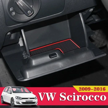 7PCS Automobilių Vidinio Vartų Lizdą, Padas neslidus Taurės Kilimėliai Anti Slip Durų Groove Motina Interjero Aksesuarų VW Scirocco 2009-2016 m.