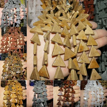 20mm Natūralių pusbrangių Akmenų Prarasti Karoliukų Gija, Trikampio Formos, 11colors Pasirinkimo 
