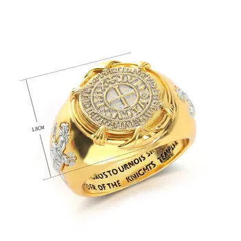 Derliaus 925 Sidabro Padengtą Aukso Žiedas Sidabro Moneta, vyriški Žiedas Dovana Jubiliejų Žiedas Papuošalai