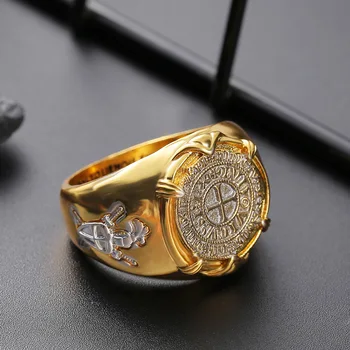 Derliaus 925 Sidabro Padengtą Aukso Žiedas Sidabro Moneta, vyriški Žiedas Dovana Jubiliejų Žiedas Papuošalai