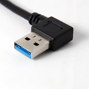 200pcs/daug Aukštos Kokybės juoda Kairę /į dešinę sukti USB 3.0 Vyrų ir Moterų Pratęsimo Duomenų Sinchronizavimo Kabelis