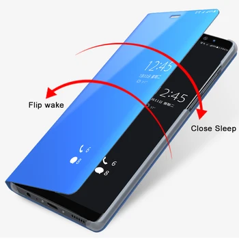 Luxury Smart Veidrodis Telefono Dėklai Samsung Galaxy S10 5G Atveju Aiškiai Matyti, atsparus smūgiams PU Odos Padengti Samsung Galaxy S10 5G