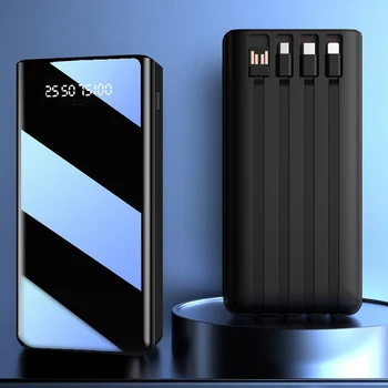 60000mAh Galia Banko 50000mAh Greito Įkrovimo Powerbank su Laidu Nešiojamų Išorės Baterijos Įkroviklio Xiaomi 