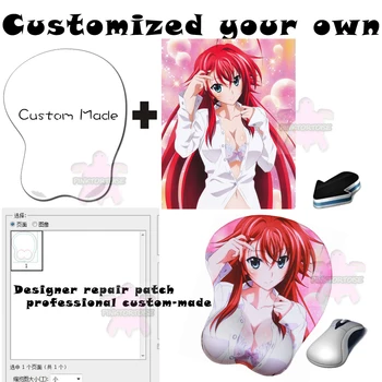 Pagal užsakymą pagaminti Anime 3D Krūtinės Silikoninės Riešo Poilsio Pelės Mygtukai