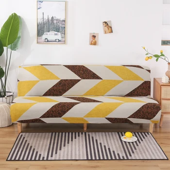 Universalus Armless Sofa-Lova Padengti Spandex Lankstymo Dangtelis Modernus Sėdynių Užvalkalai Ruožas Padengti Gyvenamasis Kambarys Sofos Dangtis