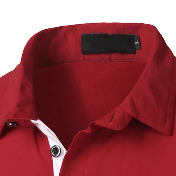 Rudens Mados Prekės ženklo Drabužių Vyrų polo marškinėliai Erelis spausdinti Slim Fit Long Sleeve Shirt Vyrai Medvilnės Atsitiktinis polo marškinėliai Dydis