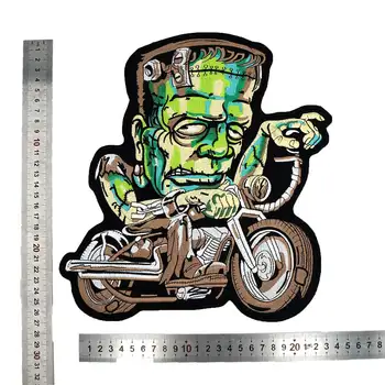 ŽALIA dideli motociklai geležies pagrindo Išsiuvinėti Siuvimo Etiketės punk dviratininkas Pleistrai Drabužių, Lipdukų Drabužių Priedai Ženklelis