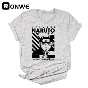 Anime Naruto Moterų Juokingi T Marškinėliai Gril Manga Atsitiktinis Viršūnes Tee Moterų 90s Harajuku Komiksų Drabužius,Lašas Laivas