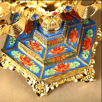 Tantros Tiekimo 20cm Aukso Gragon Bazės Drožyba Metalų Lydinio, Tibeto Budistų Veidrodis, Ritualiniai Papuošalai/Priemones