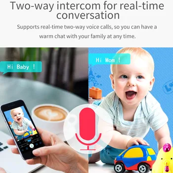 WiFi Kūdikio stebėjimo Kamera 1080P HD Vaizdo Kūdikis Miega Auklė Cam Dviejų krypčių Garso Naktinio Matymo Home Security Babyphone Fotoaparatas