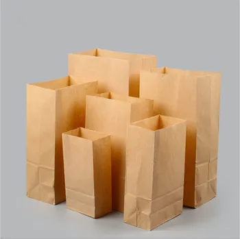 50pcs/100vnt Didmeninė Kraftpopieris maišeliai maisto pakavimo maišeliai kepimo pakuotės takeaway maišelį duonos pakavimo popieriaus maišelis