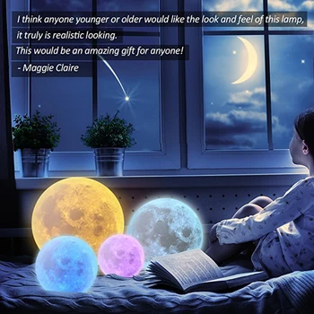 Xsky 3D Spausdinimo Mėnulio Šviesos Jutiklinį Jungiklį, Stalo Lempos, Miegamajame Spinta Usb Led Nakties Šviesos Namų Dekoro 3d mėnulio šviesos Kūrybos Dovanos