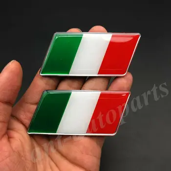 2x Italija italijos Vėliava Automobilio Sparnas Logotipas Ženklelis Motociklo Dujų Lauktuvės Lipdukas