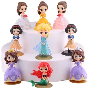 Disney Elsa snieguolė Sophia bell Princesė Mermaid Princesė Pyragas apdaila lėlės gimtadienio kepimo žaislų kolekcija