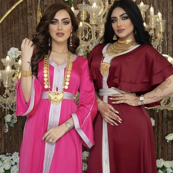 Abaja Dubajus Turkija, Arabų Hijab Musulmonų Satino Suknelė Islamas Drabužių Vakarienė Suknelės Abayas Moterų Apdaras Femme Musulman De Režimas