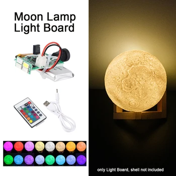 16 Spalvų LED Mėnulio Lempos Valdybos 3D Spausdintuvo Dalys Naktį Grandinės Pultas Su Baterijos 1W Palieskite Jutiklį Nuotolinio Valdymo Didelio Ryškumo