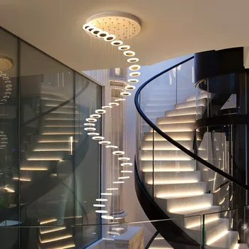 Šiuolaikinių LED Šviestuvo Paprasta dvipusis mados Šiaurės Kambarį lempos villa spiraliniai laiptai ilgai Šviestuvai Apšvietimas