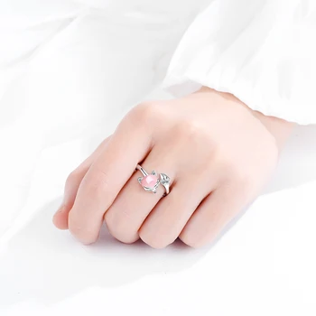 NEHZY 925 sterlingas sidabro naujų moteris bižuterijos aukštos kokybės krištolo cirkonis agatas fox žiedo dydis reguliuojamas žiedo