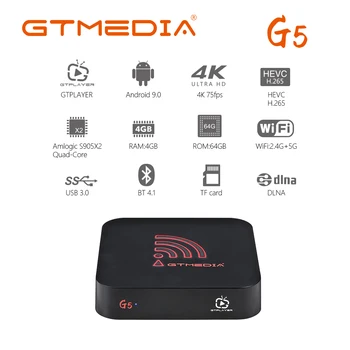 Android 9.0 GTMEDIA G5 RK3318 Smart TV Box 4GB 64GB Media player 4K 3D H. 265 