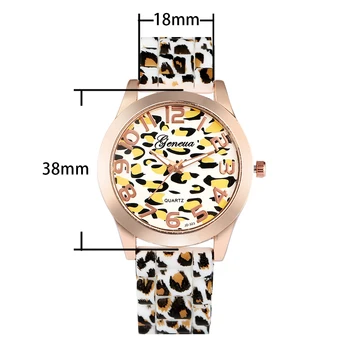Naujas Prabangus Leopardas Spausdinti Kvarco Žiūrėti Moterims Silikono Dirželis moteriškų Laikrodžių Mados Moterų Laikrodis Laikrodžiai Zegarek Damski