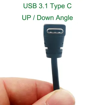 Daugiafunkcis USB 2 in 1 USB 3.1 Tipo C Vyrų AUKŠTYN/Žemyn Kampu 2 x USB-C Moterų Laidas Duomenų Įkrovimo Adapteris Y Splitter Cable