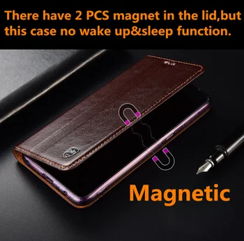 Natūralios odos magnetinio flip case kortelės lizdo laikiklį padengti Huawei Honor 10 telefoną atveju Huawei Honor 10 Lite telefono krepšys