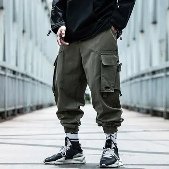 Streetwear Krovinių Pants Mens Plius Dydis Hip-Hop Pusėje Kišenėje Atsitiktinis Karšto Pardavimui Laisvi Juodas Sweatpant 2021 Naujų Karšto Pardavimo