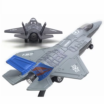Didelis Lydinio Traukti Atgal F-35 Naikintuvų Orlaivio Modelis, Muzikos LED Lėktuvo Žaislas Dovana Vaikams Vaikas Kolekcijos
