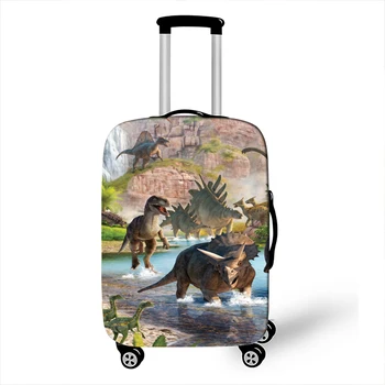 Kietas dinozaurų spausdinti bagažo dangtis elastinga lagaminą apsauginiai dangteliai kelionės krepšys anti-dulkių vežimėlio atveju bagažo apima