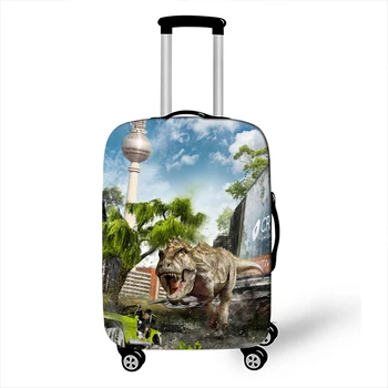 Kietas dinozaurų spausdinti bagažo dangtis elastinga lagaminą apsauginiai dangteliai kelionės krepšys anti-dulkių vežimėlio atveju bagažo apima