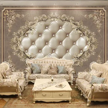 Individualizuotos Fono paveikslėlį Europos Retro Stiliaus Gražus Gėlių Minkštas Roll Meno Nuotrauka Sienų Freskomis Kambarį TV Sofa-lova, Miegamajame Prabangus Freska