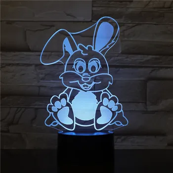 Kiaulių, Triušių Pelėda Arklių Panda 3D Lempos Neon Led Nakties Šviesos USB 7 Spalvų Kaita, Stalo Lempa Vaikams, Kūdikiams, Vaikams, Dovanų Miegamojo puošmena