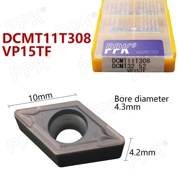 DCMT11T308 DCMT32.52 VP15TF karbido įdėklai Vidaus Tekinimo įrankis DCMT 11T308 veido endmills Tekinimo Įrankiai, Frezavimo CNC cutter įrankis