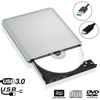 Išorinio Tipo-C USB 3.1+USB 3.0 Didelio Greičio DL DVD RW įrašymo įrenginys CD Rašytojas Plonas Nešiojamasis Optinį Diską, Linux, Windows, Mac OS
