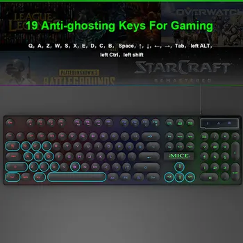 IMice AK-800 Žaidimas Apšvietimu Žaidimų Klaviatūra Su Apšvietimu RGB Gamer 