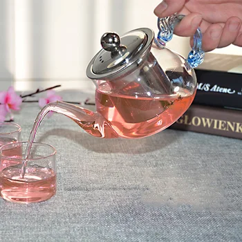 Heatproof Stiklo Arbatinukas su Dangteliu ir Nerūdijančio Kiaurasamtis Karšta arba Šalta Vandens Ąsotis Mažų Vaisių, Gėlių, Arbatos, Vandens Butelis 