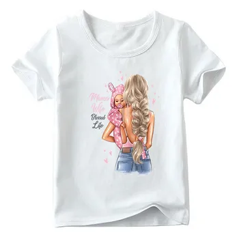 2020 Mados motina ir dukra drabužius mamytė marškinėliai trumpomis rankovėmis o-kaklo animacinių filmų šeimos atitikimo komplektus Motinos dienos Metu